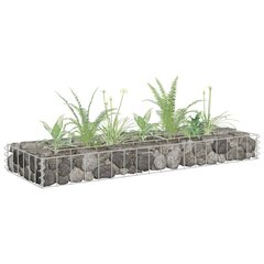 vidaXL Korotettu kivikori/kukkalaatikko galvanoitu teräs 90x30x10 cm hinta ja tiedot | Istutusruukut ja minikasvihuoneet | hobbyhall.fi