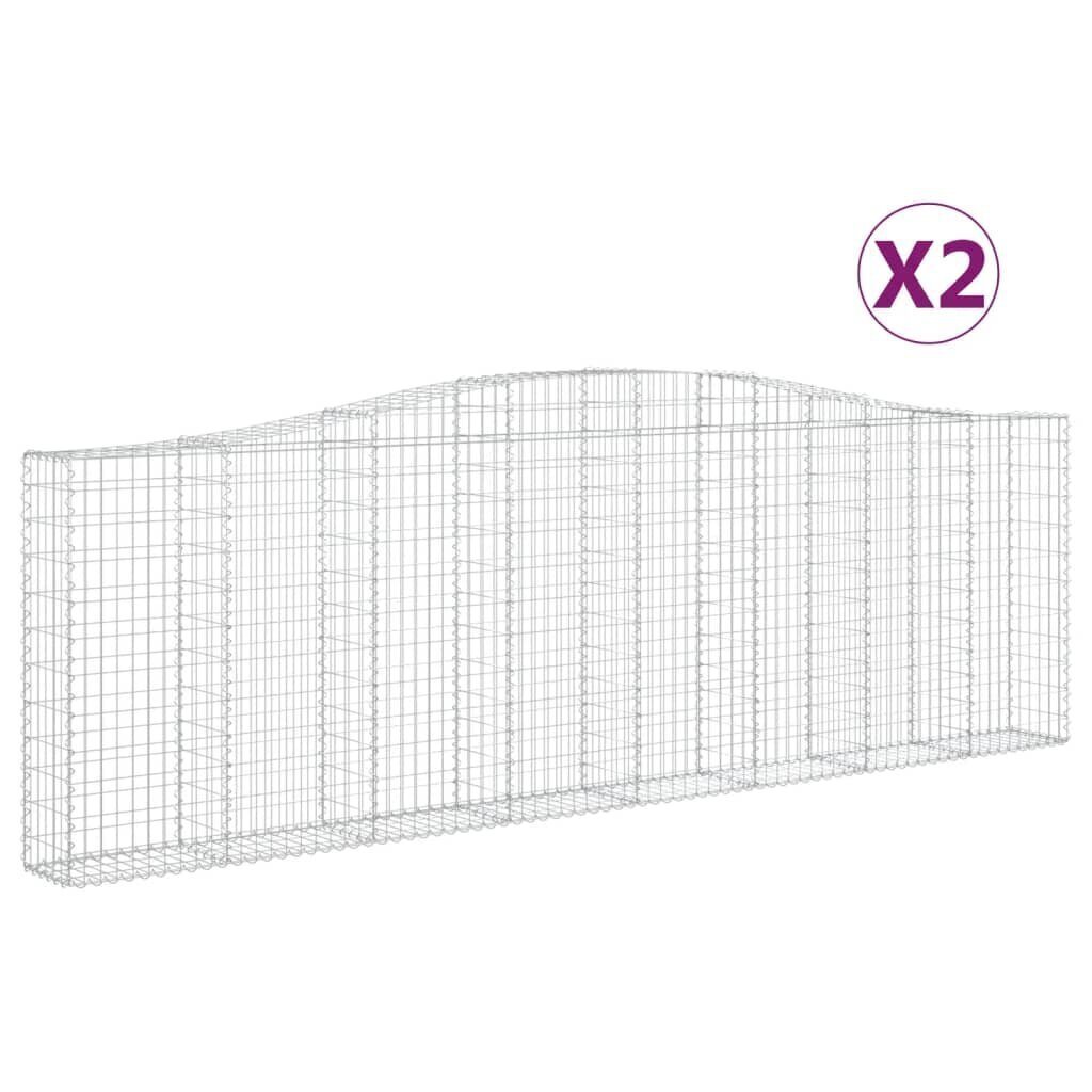 vidaXL Kaarevat kivikorit 2 kpl 400x30x120/140 cm galvanoitu rauta hinta ja tiedot | Kukkalaatikot | hobbyhall.fi