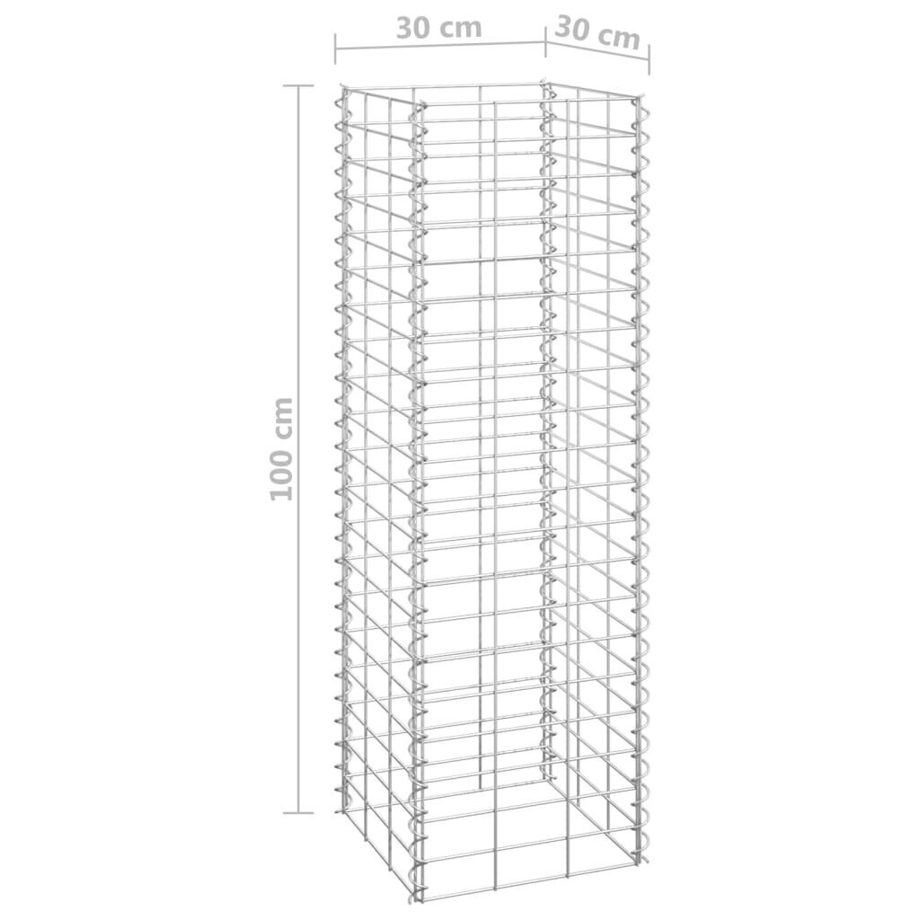 vidaXL Korotetut kivikorit 4 kpl 30x30x50/100/150/200 cm rauta hinta ja tiedot | Istutusruukut ja minikasvihuoneet | hobbyhall.fi