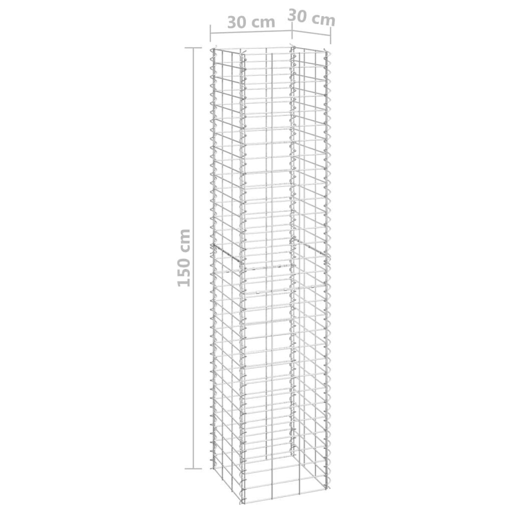 vidaXL Korotetut kivikorit 4 kpl 30x30x50/100/150/200 cm rauta hinta ja tiedot | Istutusruukut ja minikasvihuoneet | hobbyhall.fi