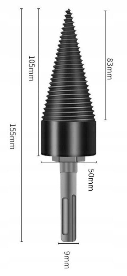 Puunhalkaisukartio 50mm poranterä XXXL hinta ja tiedot | Puutarhatyökalut | hobbyhall.fi