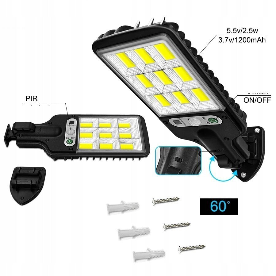 SOLAR LAMPPUJA SOLAR PLOT HOUSE 117 LED COB 6 tuntia POWERFUL LAMPPUJA hinta ja tiedot | Puutarha- ja ulkovalot | hobbyhall.fi