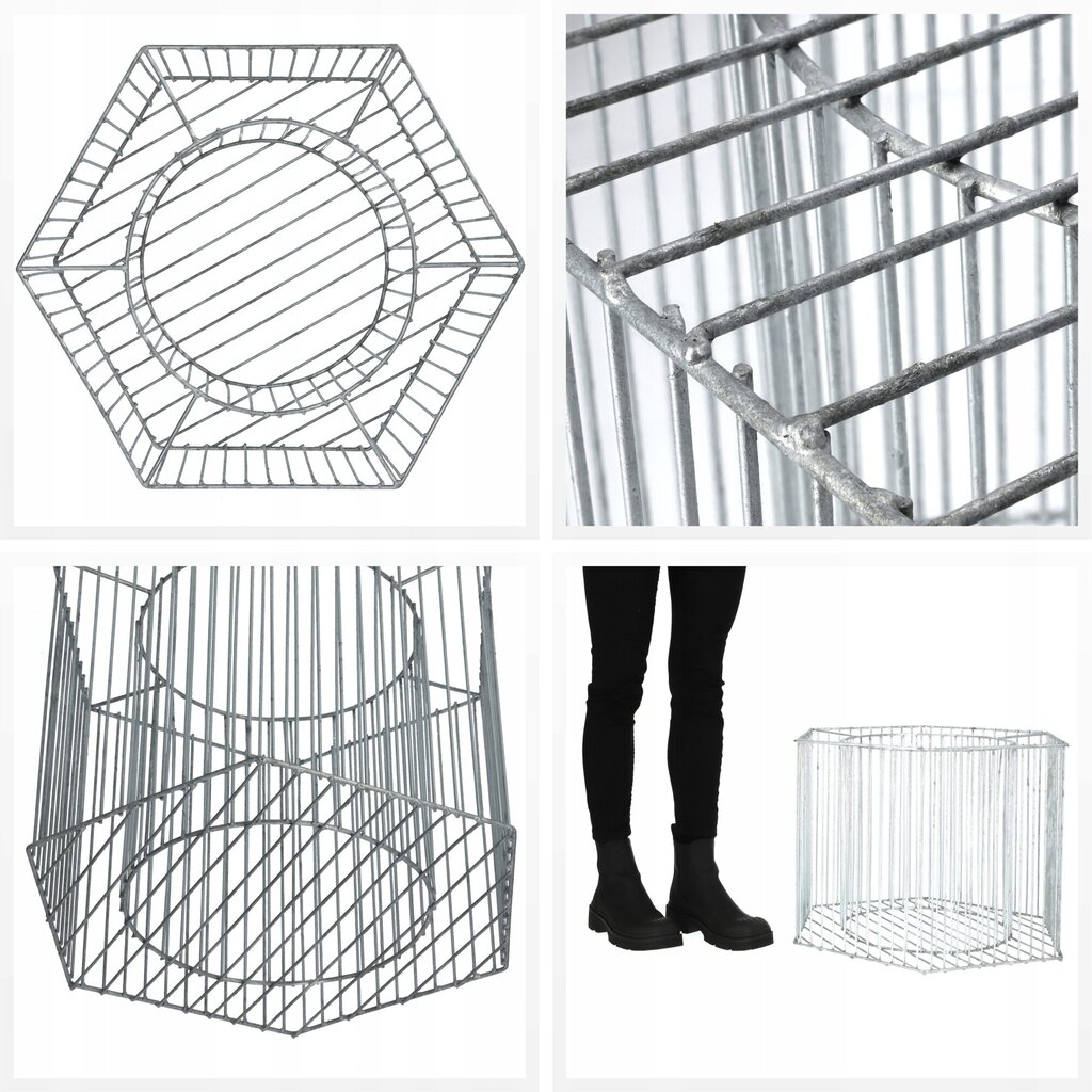 Gabion Garden -kukkaruukku teräksestä 56cm, galvanoitu hinta ja tiedot | Kukkalaatikot | hobbyhall.fi