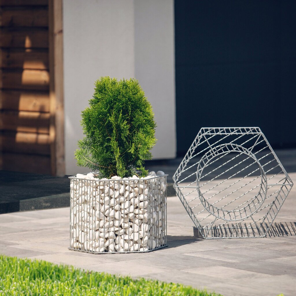 Gabion Garden -kukkaruukku teräksestä 46cm, galvanoitu hinta ja tiedot | Kukkalaatikot | hobbyhall.fi