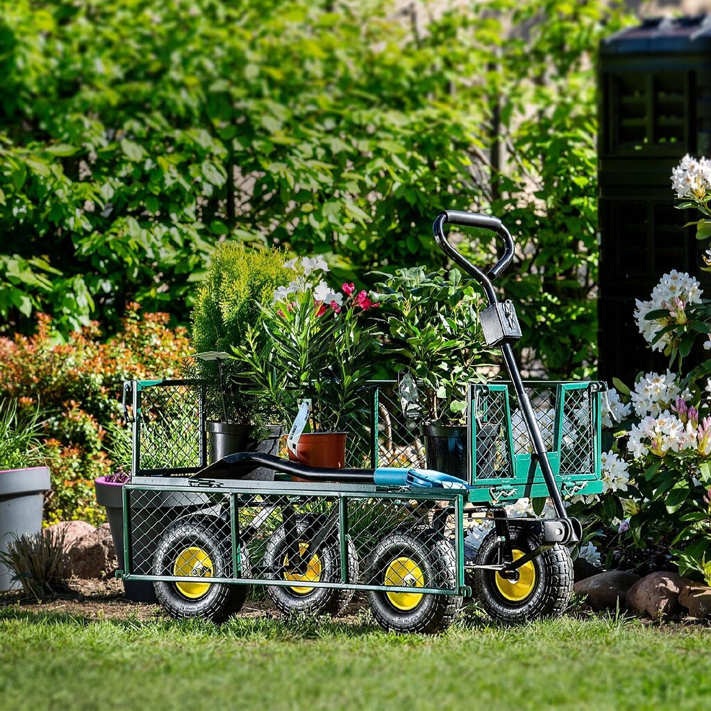 Puutarhavaunu, Kottikärryt, Kuljetusperävaunu, 300 kg, Suojapeitteellä, Iso hinta ja tiedot | Kottikärryt ja puutarhakärryt | hobbyhall.fi