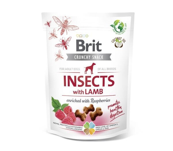 Brit Care Crunchy Cracker -hyönteiset karitsan herkkuilla, 200 g x 4 hinta ja tiedot | Koiran herkut | hobbyhall.fi