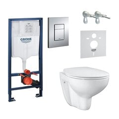 WC-setti Grohe Bau Ceramic Rimless 39586000: wc-istuimen runko + wc-istuin + hitaasti sulkeutuva kansi + nuppi hinta ja tiedot | WC-istuimet | hobbyhall.fi