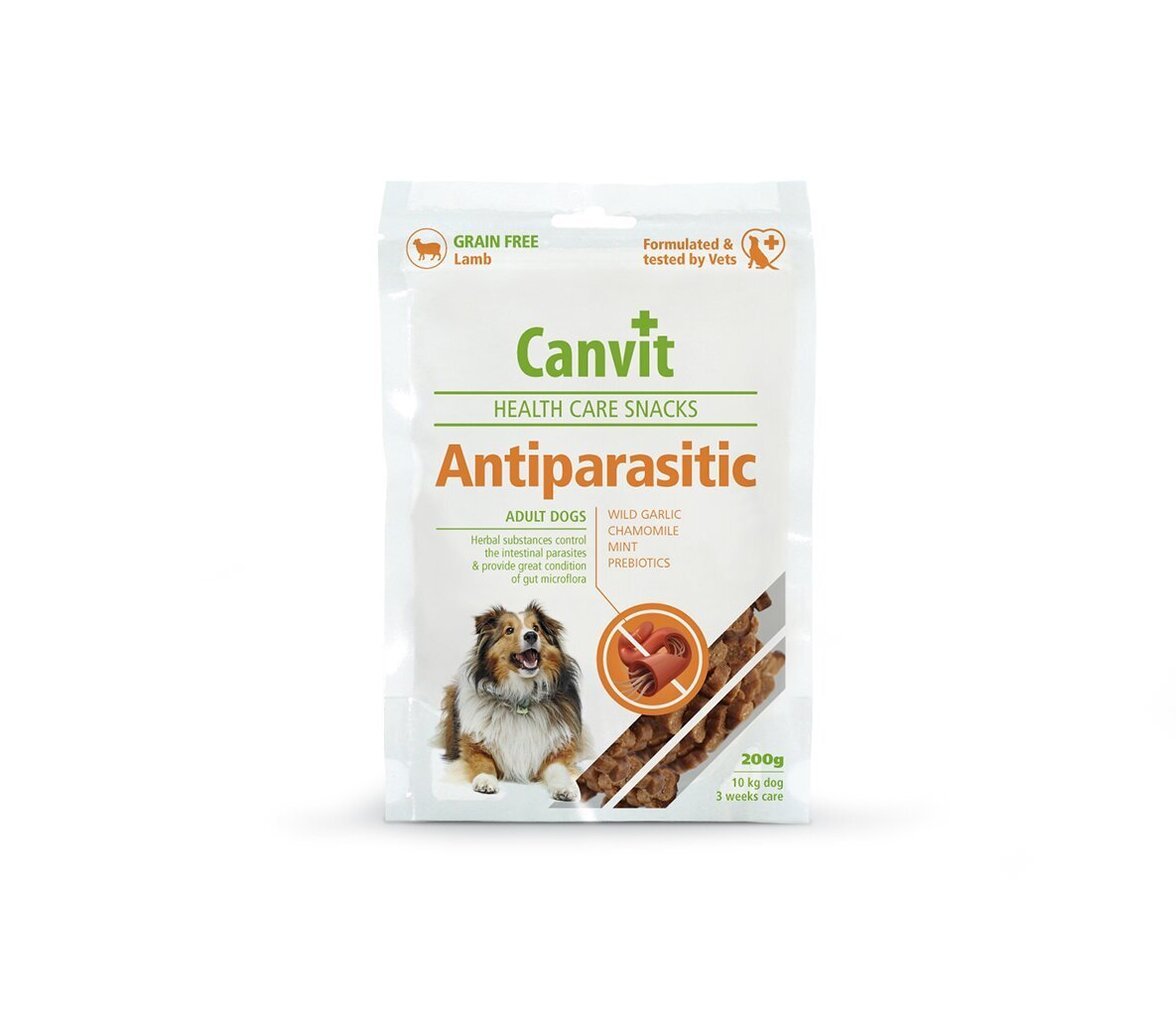 Canvit Anti-Parasites -herkut mikroflooraa ylläpitäville koirille, 200 g x 4 hinta ja tiedot | Koiran herkut | hobbyhall.fi