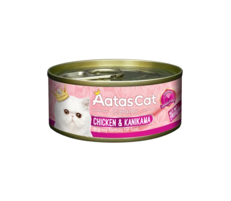 Aatas Cat Creamy Chicken&Kanikama kissan märkäruoka, 80 g x 24 hinta ja tiedot | Kissanruoka | hobbyhall.fi