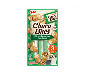 Churu Cat Bites Chicken Tonnikala viljaton kissaherkku, 30g x 4 hinta ja tiedot | Kissan herkut | hobbyhall.fi