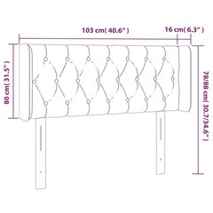 vidaXL pääty korvilla, tummansininen, 103x16x78/88cm, sametti hinta ja tiedot | Sängyt | hobbyhall.fi