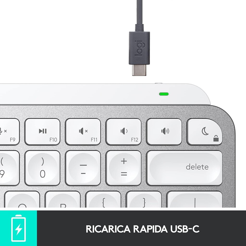 Langaton näppäimistö Logitech, MX KEYS MINI, qwerty, valkoinen hinta ja tiedot | Näppäimistöt | hobbyhall.fi