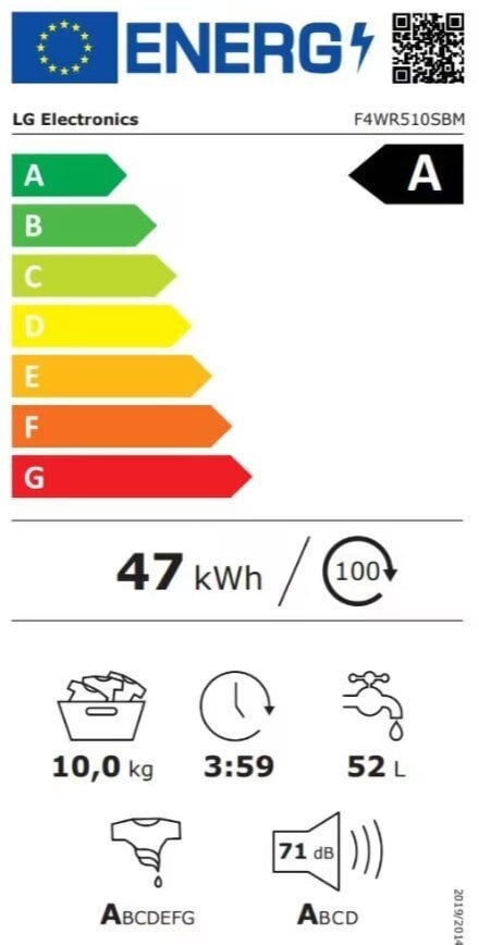 LG F4WR510SBM hinta ja tiedot | Pyykinpesukoneet | hobbyhall.fi