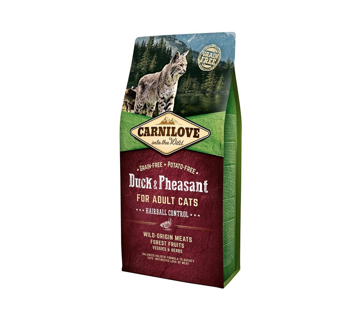 Carnilove Duck&Pheasant Adult Cat Hairball Control viljaton kissan kuivaruoka, 0,4 kg hinta ja tiedot | Kissan kuivaruoka | hobbyhall.fi