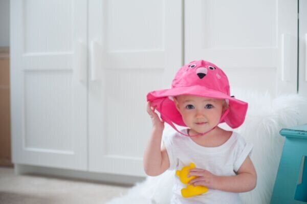 Aurinkosuoja-hattu UPF50+ 3-6 kuukauden ikäisille Flamingo / Zoocchini hinta ja tiedot | Vauvan hatut, huivit ja käsineet | hobbyhall.fi