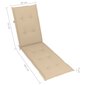 Terassituolin tyyny, (75+105)x50x4 cm, beige hinta ja tiedot | Istuintyynyt, pehmusteet ja päälliset | hobbyhall.fi