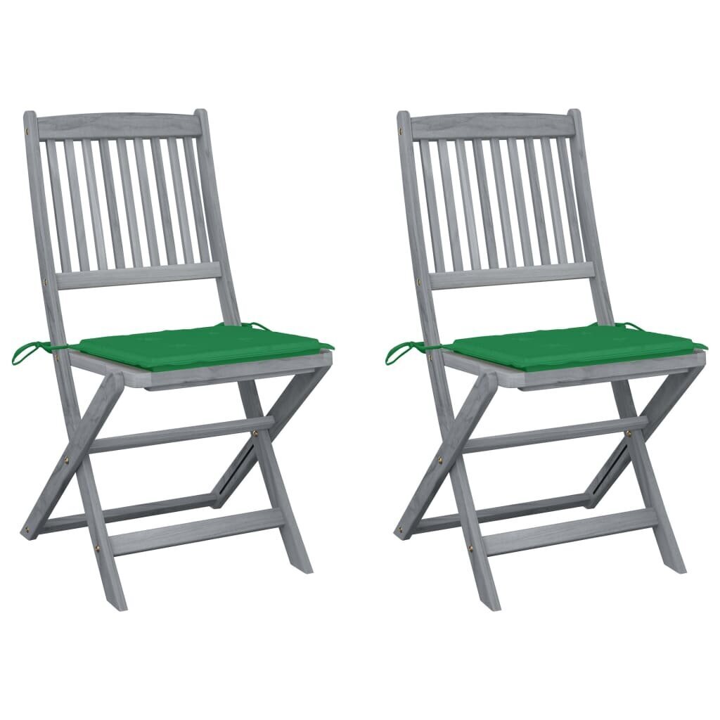 2 tuolin setti, harmaa/vihreä hinta ja tiedot | Puutarhatuolit | hobbyhall.fi