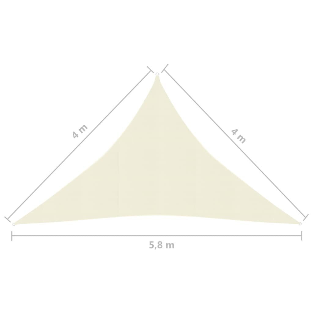 Aurinkosuoja, kermanvärinen, 4x4x5,8m, HDPE, 160g/m² hinta ja tiedot | Aurinkovarjot ja markiisit | hobbyhall.fi