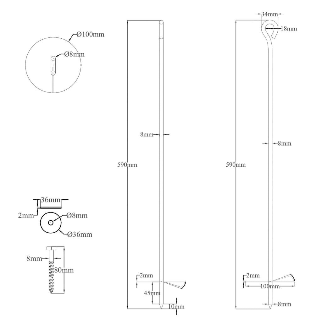 Kiinnikkeet, 6 kpl, 10x60cm, galvanoitu metalli hinta ja tiedot | Käsityökalut | hobbyhall.fi