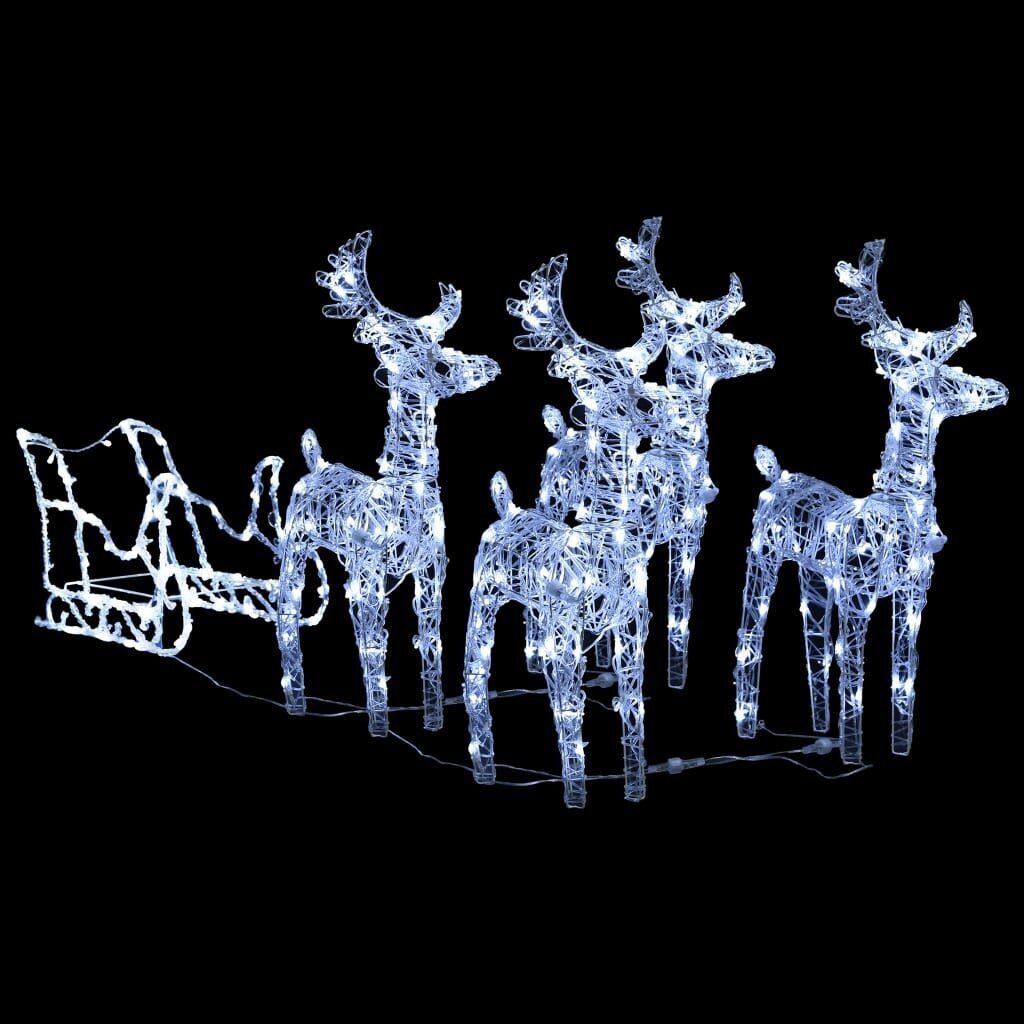 Joulukoristeita peura ja reki, akryyli, 240 LED-valoa hinta ja tiedot | Joulukoristeet | hobbyhall.fi