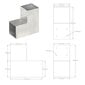 Napaliittimet, 4 kpl, 101x101mm, metallia, L-muotoinen hinta ja tiedot | Aidat ja tarvikkeet | hobbyhall.fi