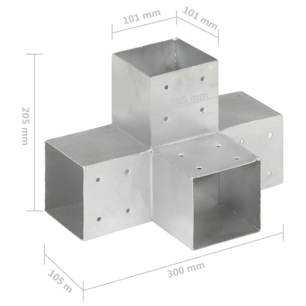 Napaliitokset, 4 kpl, 101x101 mm hinta ja tiedot | Aidat ja tarvikkeet | hobbyhall.fi