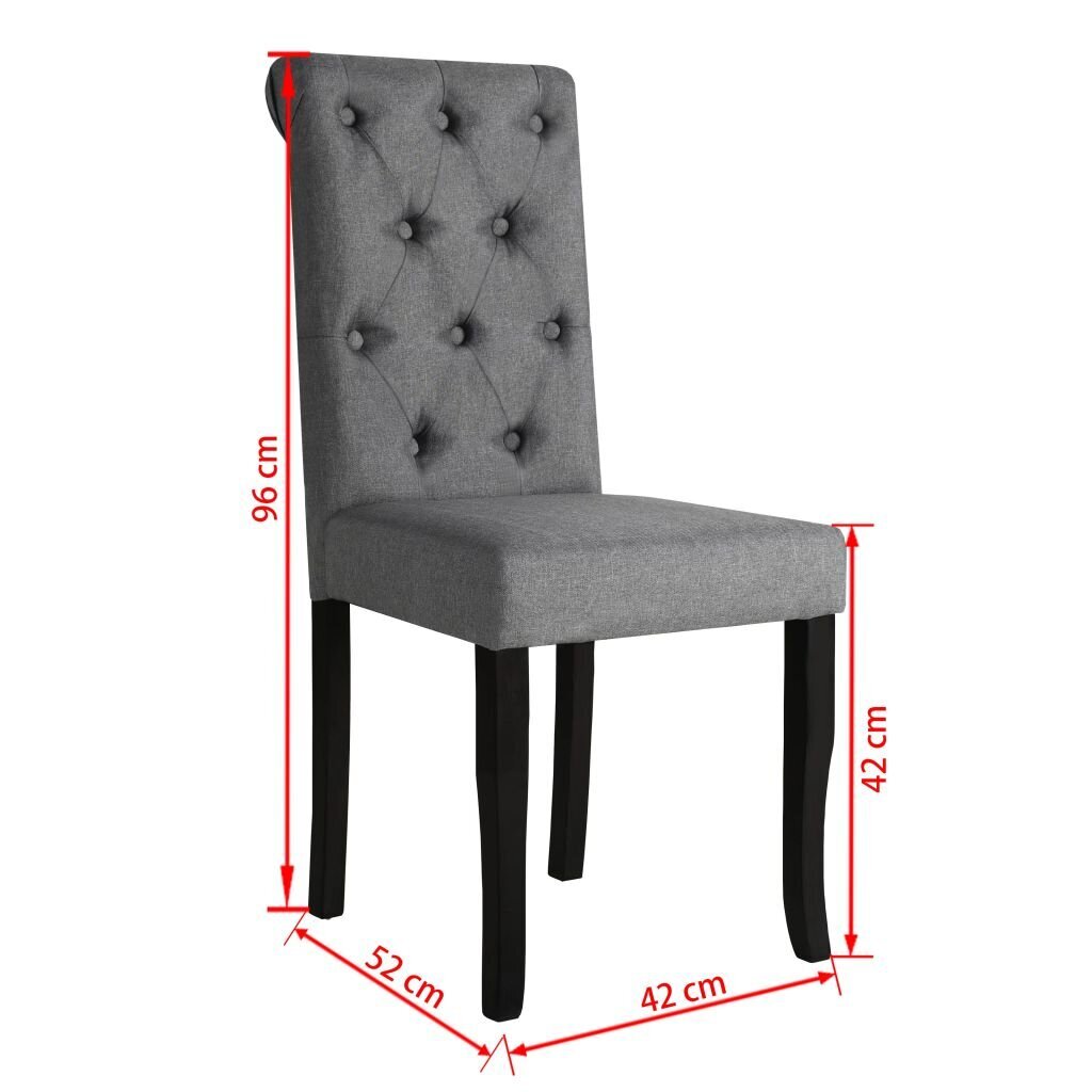 Ruokasalin tuolit, 6 kpl, tummanharmaa hinta ja tiedot | Ruokapöydän tuolit | hobbyhall.fi