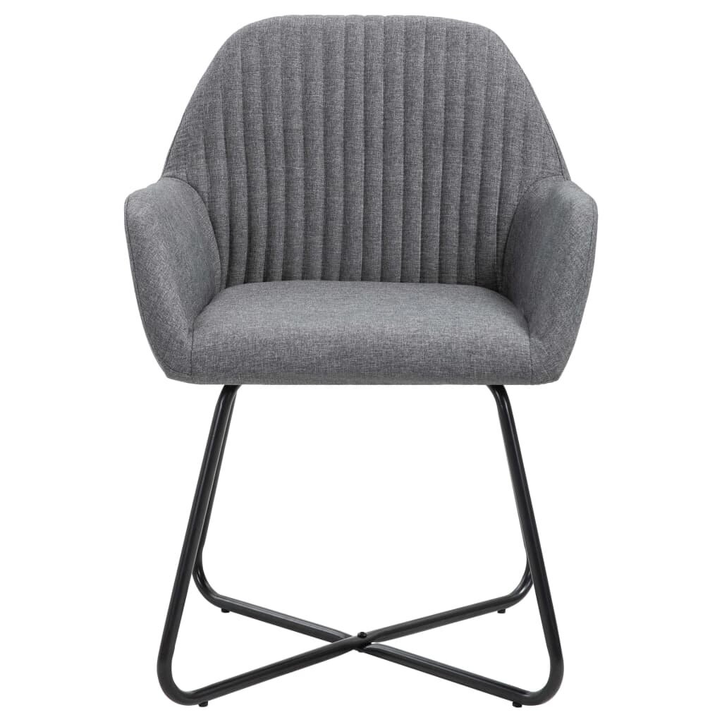 Ruokailuhuoneen tuolit, 6 kpl, tummanharmaa, kangas (3x249808) hinta ja tiedot | Ruokapöydän tuolit | hobbyhall.fi