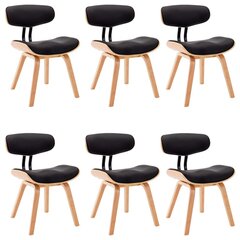 Ruokailuhuoneen tuolit, 6 kpl, musta hinta ja tiedot | Ruokapöydän tuolit | hobbyhall.fi