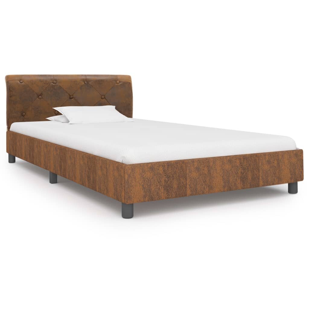 Sängyn runko on päällystetty nahalla, 100x200cm, ruskea hinta ja tiedot | Sängyt | hobbyhall.fi