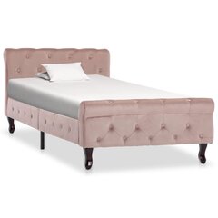 Sängyn runko on päällystetty sametilla, 90x200cm, vaaleanpunainen hinta ja tiedot | Sängyt | hobbyhall.fi