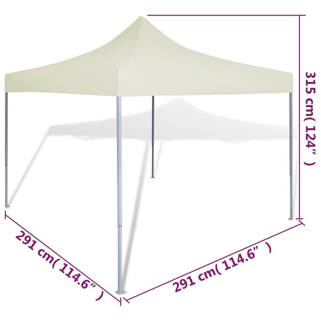 Pop-up taitettava paviljonki, kermanvärinen, 3 x 3 m hinta ja tiedot | Puutarhapaviljongit | hobbyhall.fi