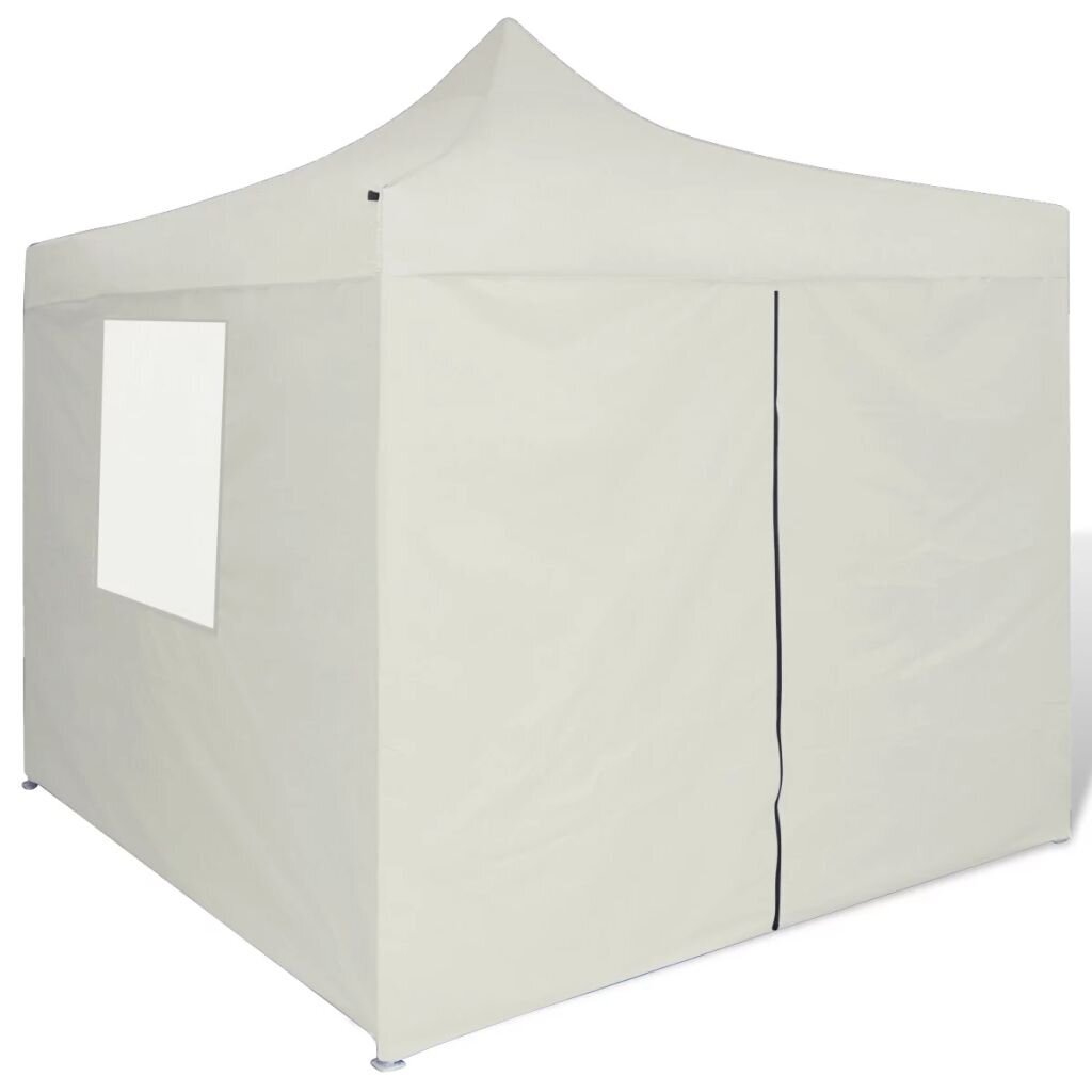 Pop-up taitettava paviljonki, kermanvärinen, 3 x 3 m, 4 seinää hinta ja tiedot | Puutarhapaviljongit | hobbyhall.fi