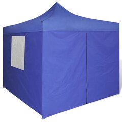 Pop-up taitettava paviljonki, sininen, 3 x 3 m, 4 seinää hinta ja tiedot | Puutarhapaviljongit | hobbyhall.fi