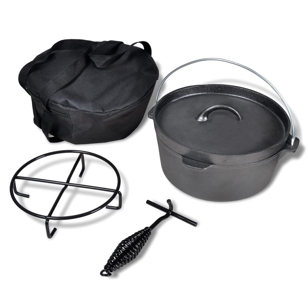 Valurautakattila Dutch Oven 4,2 l, tarvikkeineen hinta ja tiedot | Grillitarvikkeet ja -välineet | hobbyhall.fi