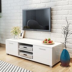 TV-pöytä, korkeakiilto, valkoinen, 120x40,3x34,7 cm hinta ja tiedot | TV-tasot | hobbyhall.fi