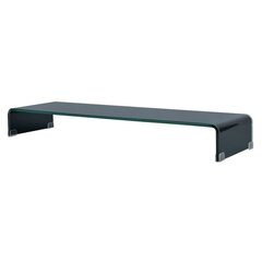 TV-taso/näyttökorkeus, musta lasi, 100x30x13 cm hinta ja tiedot | TV-tasot | hobbyhall.fi