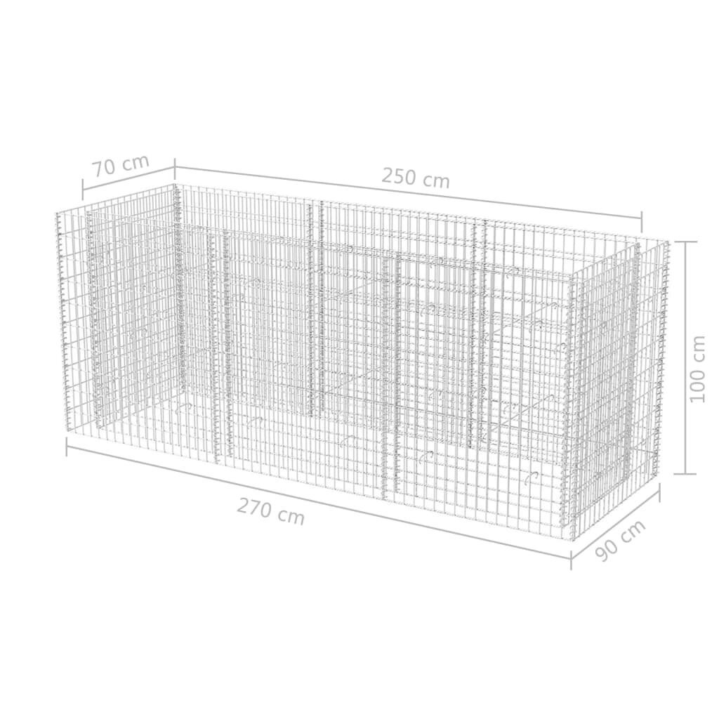 Gabion-astia, teräs, 270x90x100 cm hinta ja tiedot | Kukkaruukut | hobbyhall.fi