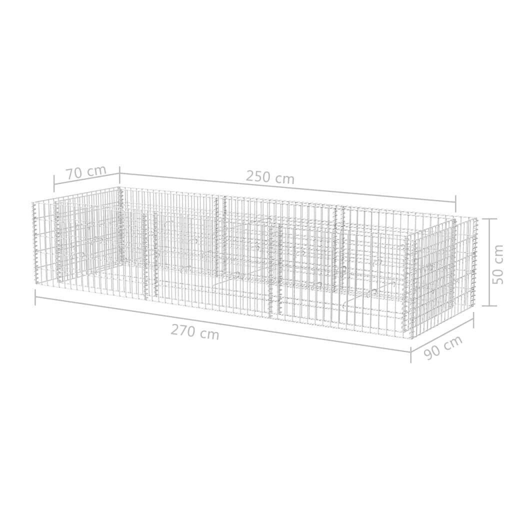 Gabion-astia, teräs, 270x90x50 cm hinta ja tiedot | Kukkaruukut | hobbyhall.fi