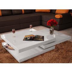 Erittäin kiiltävä valkoinen sohvapöytä, kolme osaa hinta ja tiedot | Sohvapöydät | hobbyhall.fi