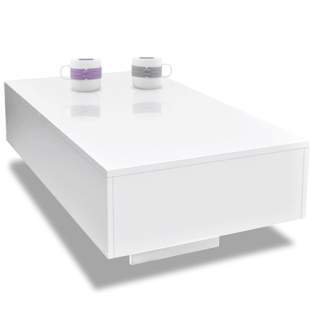 Sohvapöytä, erittäin kiiltävä, valkoinen hinta ja tiedot | Sohvapöydät | hobbyhall.fi