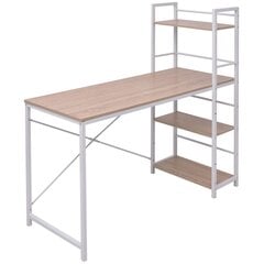 Pöytä 4-kerroksisella kirjahyllyllä, tammi hinta ja tiedot | Tietokonepöydät ja työpöydät | hobbyhall.fi