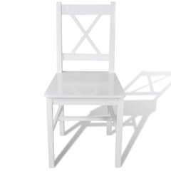 Puiset ruokapöydän tuolit, valkoinen, 4 kpl hinta ja tiedot | Ruokapöydän tuolit | hobbyhall.fi