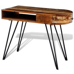Kierrätyspuusta valmistettu kirjoituspöytä rautajaloilla, ruskea hinta ja tiedot | Tietokonepöydät ja työpöydät | hobbyhall.fi