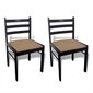 2 puista ruokapöydän tuolia nelikulmaisella selkänojalla, ruskea hinta ja tiedot | Ruokapöydän tuolit | hobbyhall.fi