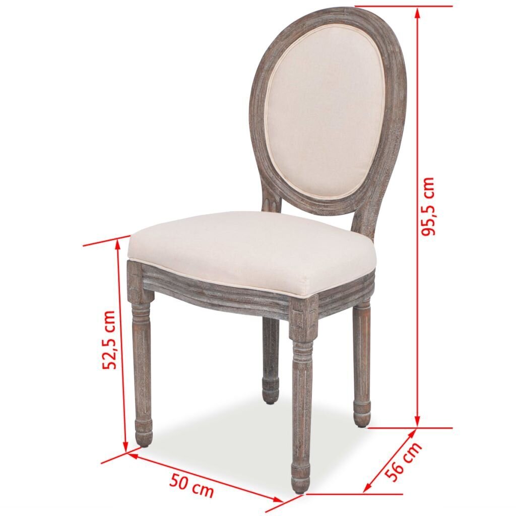 Ruokapöydän tuolit, 2 kpl, liinavaatteet hinta ja tiedot | Ruokapöydän tuolit | hobbyhall.fi