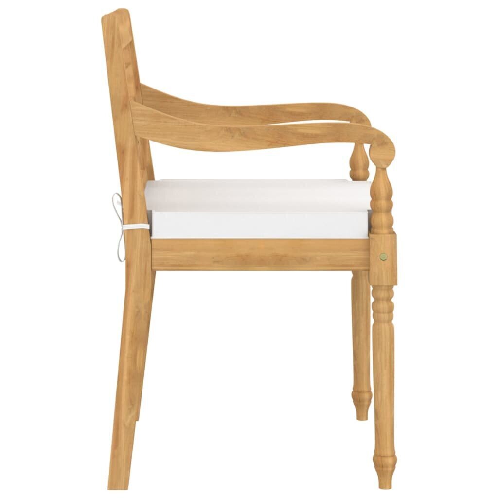 Batavia-tuolit tyynyillä, 4 kpl, ruskea hinta ja tiedot | Puutarhatuolit | hobbyhall.fi
