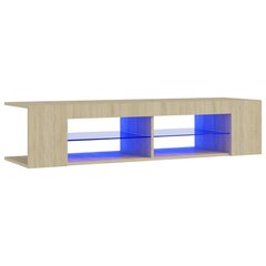 vidaXL TV-taso LED-valoilla Sonoma-tammi 135x39x30 cm hinta ja tiedot | TV-tasot | hobbyhall.fi