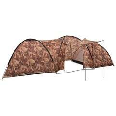 vidaXL Retkeilyteltta iglu 650x240x190 cm 8 henkilöä maastokuvio hinta ja tiedot | Teltat | hobbyhall.fi