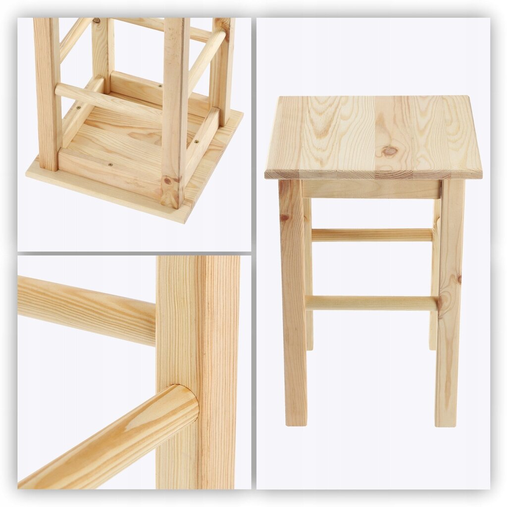4x puinen keittiöjakkara tuoli 44cm kiinteät jakkarat hinta ja tiedot | Ruokapöydän tuolit | hobbyhall.fi